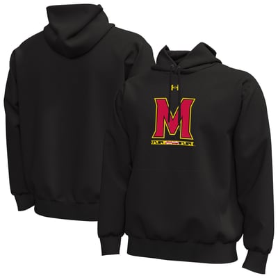  Maryland Terrapins Under Armour Core Icon Fleece Pullover Hoodie - Black