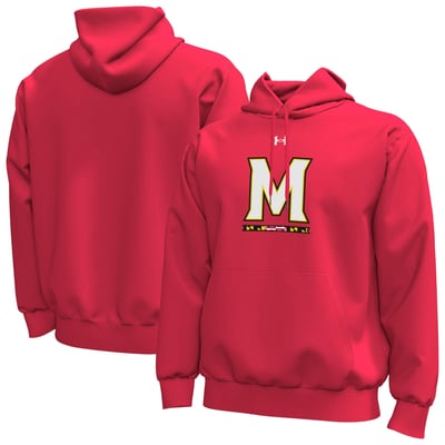  Maryland Terrapins Under Armour Core Icon Fleece Pullover Hoodie - Red