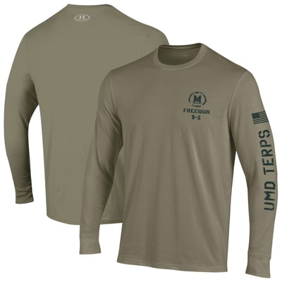Maryland Terrapins Under Armour 2026 Freedom Collection Long Sleeve T-Shirt - Tan