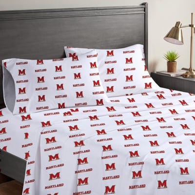 Maryland Terrapins Pegasus Four-Piece Queen Sheet Set