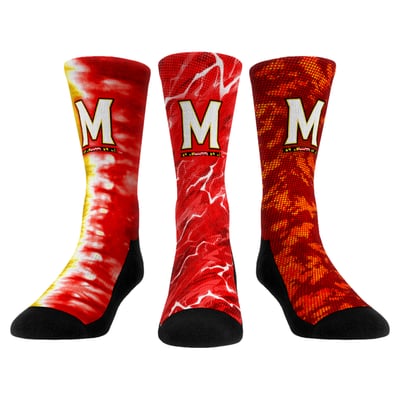 Maryland Terrapins Rock Em Unisex Team Tones Three-Pack Crew Socks