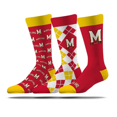 Maryland Terrapins Strideline Unisex Business Knit Crew Socks Three-Pack Set