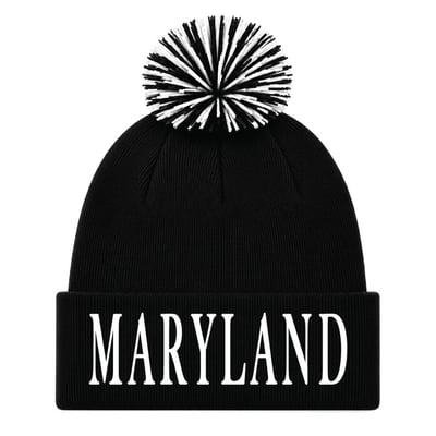  Maryland Terrapins Under Armour Unisex Cuffed Knit Hat with Pom - Black