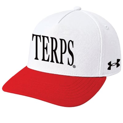 Maryland Terrapins Under Armour Unisex Blitzing Accent Iso-Chill Stretch Fit Hat - White

