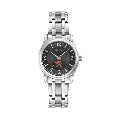 Maryland Terrapins Bulova Women's Corporate Collection Stainless Steel Watch - Black