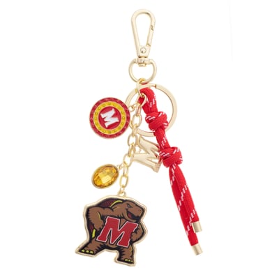 Maryland Terrapins CANVAS Style Women's 18K Gold-Plated Cluster Bag Charm