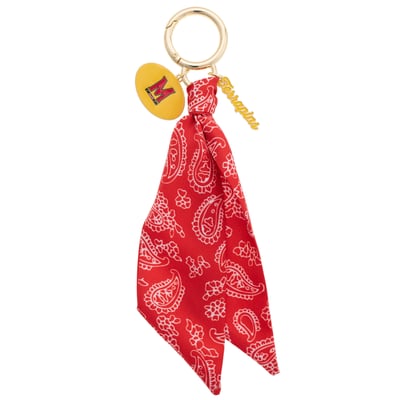 Maryland Terrapins CANVAS Style Women's 18K Gold-Plated Logo Bandana Scarf Bag Charm