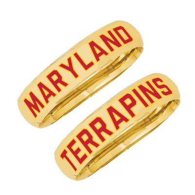 Maryland Terrapins CANVAS Style Women's Chunky Hinge Bangle Two-Piece Set