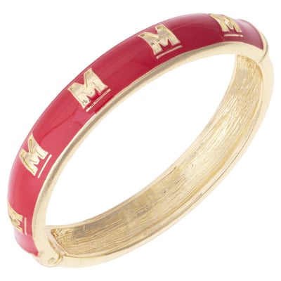 Maryland Terrapins CANVAS Style Women's Enamel Logo Hinge Bangle