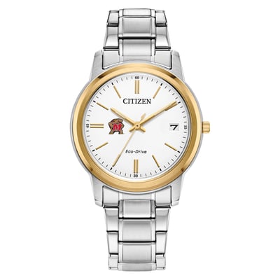 Maryland Terrapins Citizen Watch Women's Eco-Drive Two-Tone Steel Watch
