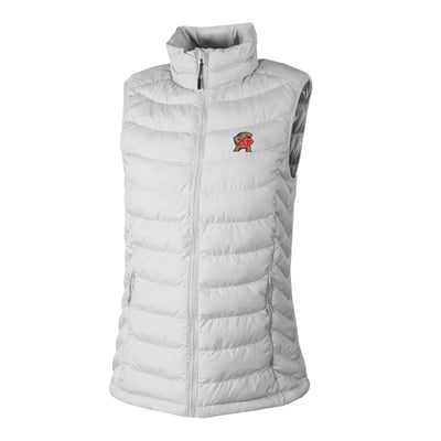  Maryland Terrapins Columbia Women's Powder Lite II Omni-Heat Full-Zip Vest - White