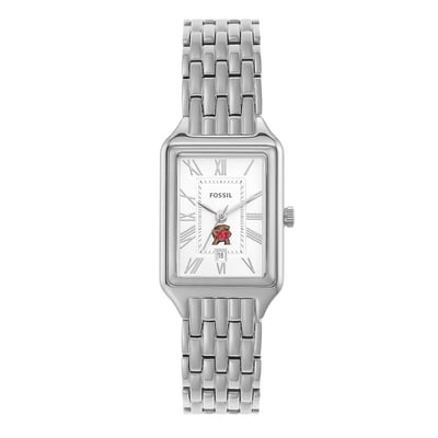 Maryland Terrapins Fossil Women's Raquel Three-Hand Date Stainless Steel Watch