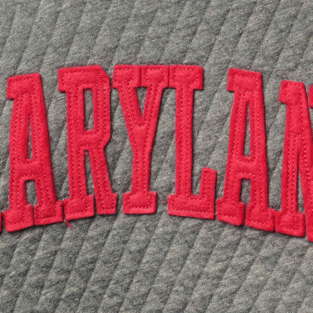 Maryland Terrapins Pressbox Women's Moose Quilted Pullover Sweatshirt - Heather Charcoal