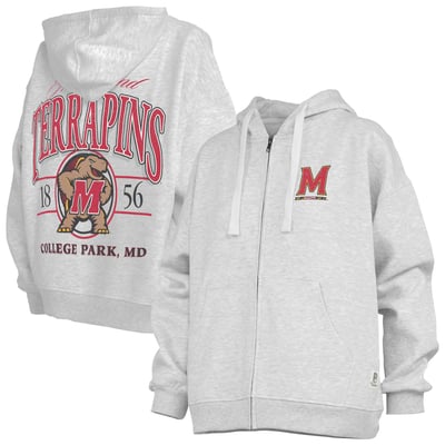 Maryland Terrapins Pressbox Women's Janise Full-Zip Hoodie - Heather Gray