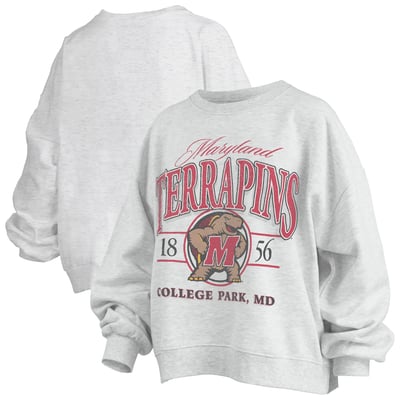 Maryland Terrapins Pressbox Women's Oversized Vinson Melange Janise Sweatshirt - Heather Gray
