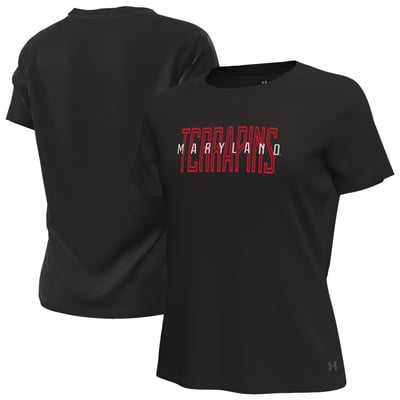  Maryland Terrapins Under Armour Women's Tech Stretch T-Shirt - Black