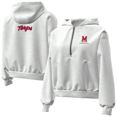  Maryland Terrapins Under Armour Women's Icon Fleece Half-Zip Hoodie - Heather Gray