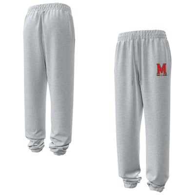  Maryland Terrapins Under Armour Women's Icon Fleece Puddle Pants - Heather Gray