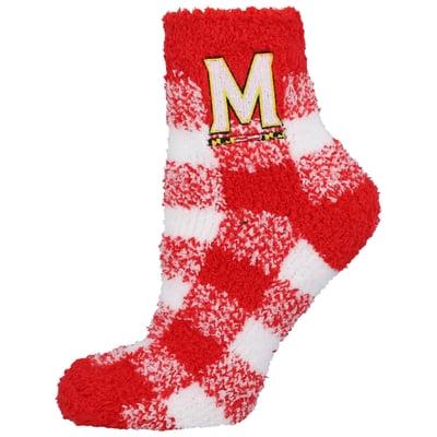 Maryland Terrapins ZooZatz Women's Fuzzy Buffalo Check Crew Socks