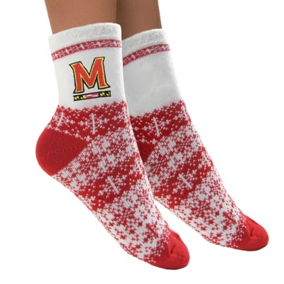 Maryland Terrapins ZooZatz Women's Fuzzy Holiday Crew Socks
