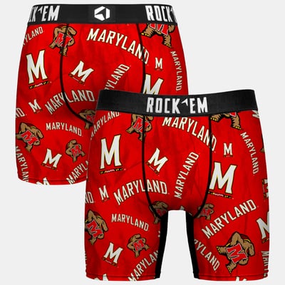  Maryland Terrapins Rock Em Youth All Over Logo Boxer Briefs - Red
