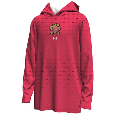  Maryland Terrapins Under Armour Youth Gameday Armourfuse Lightweight Hoodie - Red