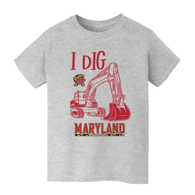 Maryland Terrapins Vive La Fete Youth Excavator T-Shirt - Gray