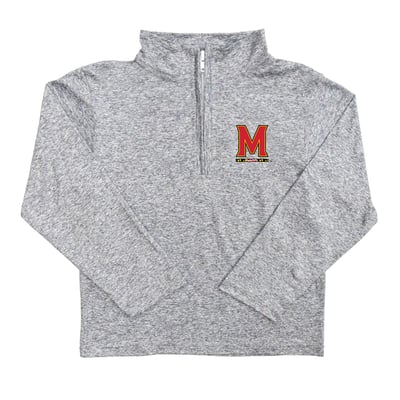 Maryland Terrapins Vive La Fete Youth Team Logo Quarter-Zip Sweatshirt - Heather Gray