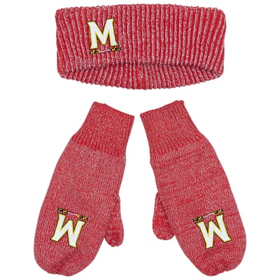 Maryland Terrapins ZooZatz Lurex Headband & Mittens Bundle