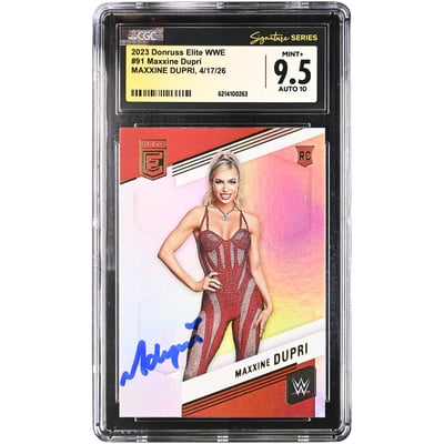 Maxxine Dupri WWE Autographed 2023 Donruss Elite #91 CGC Fanatics Witnessed Authenticated 9.5/10 Rookie Card
