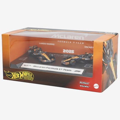 Lando Norris & Oscar Piastri McLaren F1 Team Mattel Premium Formula 1 2025 2-Pack 1:64 Scale Racecars