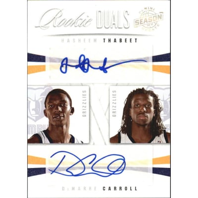 2009-10 Panini Season Update Rookie Duals Signatures #22 Hasheem Thabeet/99/DeMarre Carroll