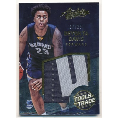 2016-17 Absolute Memorabilia Tools of the Trade Rookie Materials Jumbo Prime #8 Deyonta Davis