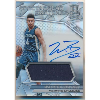 2016-17 Panini Spectra Spectacular Swatch Autographs #44 Wade Baldwin IV/149