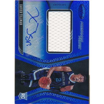 2020-21 Certified Freshman Fabric Signatures Blue #6 Xavier Tillman