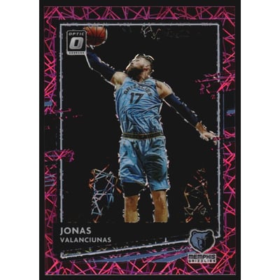 2020-21 Donruss Optic Pink Velocity #128 Jonas Valanciunas