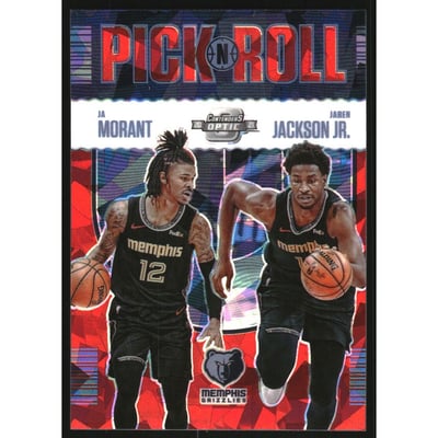 2020-21 Panini Contenders Optic Pick n Roll Red Cracked Ice #16 Jaren Jackson Jr./Ja Morant