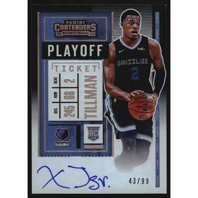 2020-21 Panini Contenders Photo Variation Autographs Playoff Ticket #128 Xavier Tillman AU