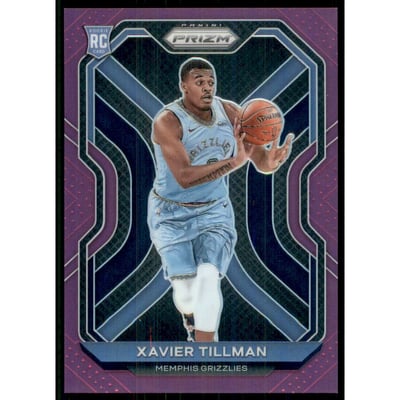 2020-21 Panini Prizm Prizms Purple #299 Xavier Tillman