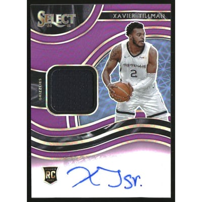 2020-21 Select Rookie Jersey Autographs Prizms Purple #18 Xavier Tillman