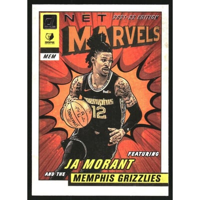 2021-22 Donruss Net Marvels Press Proof White Letters #15 Ja Morant