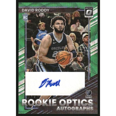 2022-23 Donruss Optic Rookie Optics Autographs Green Wave #23 David Roddy