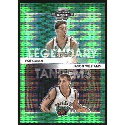 2022-23 Panini Contenders Optic Legendary Tandems Green Pulsar #6 Jason Williams/Pau Gasol