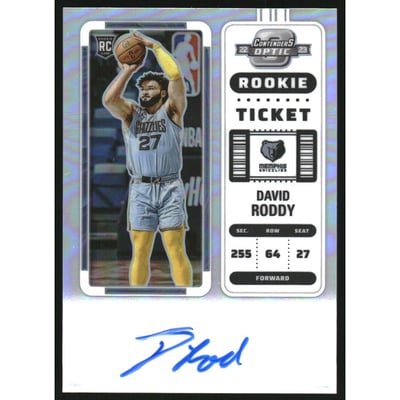 2022-23 Panini Contenders Optic #140 David Roddy AU RC