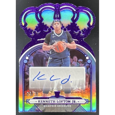 2022-23 Panini Crown Royale Crown Purple #RCA-KLJ Kenneth Lofton Jr. RC Auto /25