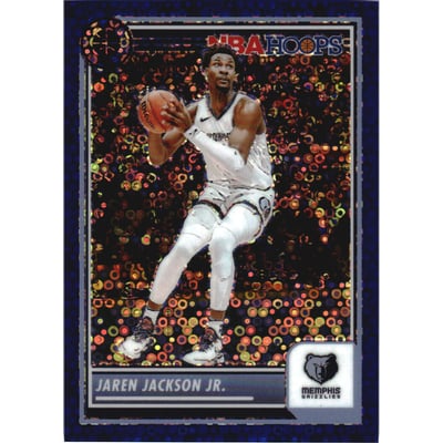 2023-24 Hoops Premium Stock Blue Disco Prizm #124 Jaren Jackson Jr.