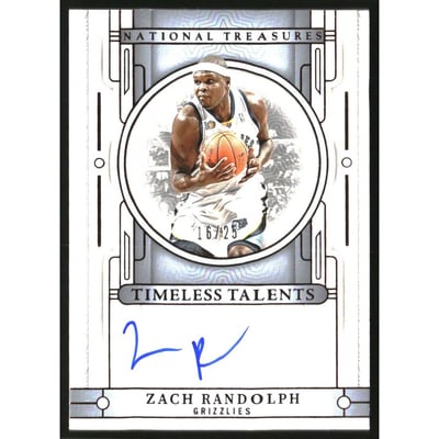 2023-24 Panini National Treasures Timeless Talents Signatures Bronze #8 Zach Randolph