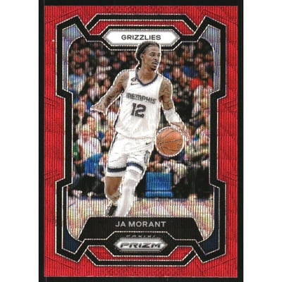 2023-24 Panini Prizm Prizms Ruby Wave #96 Ja Morant