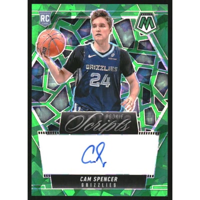 2024-25 Panini Mosaic Rookie Scripts Green Ice #12 Cam Spencer