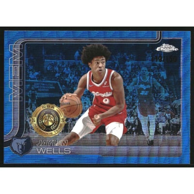 2025-26 Topps Chrome Blue Wave Refractors #200 Jaylen Wells